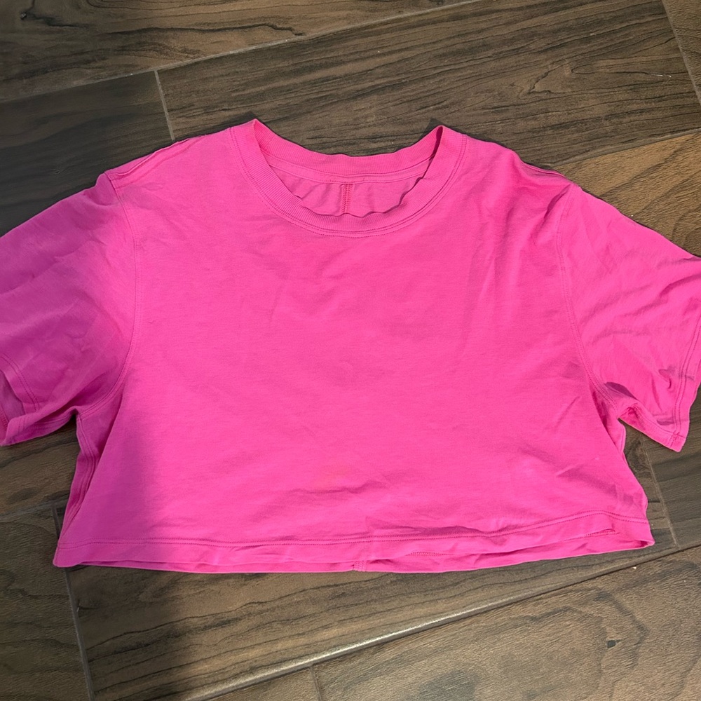 Lululemon Pink Cropped T-Shirt